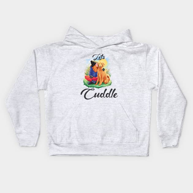 Dog Cuddle Time Kids Hoodie by ArtRoute02